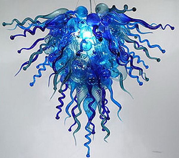

100% mouth blown borosilicate murano glass art home decorations decor style hand blown glass blue chandelier pendant light