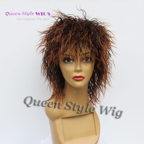 Synthetic Short Afro Cut Kinky Curly Spiky Hair Wig Synthetic
