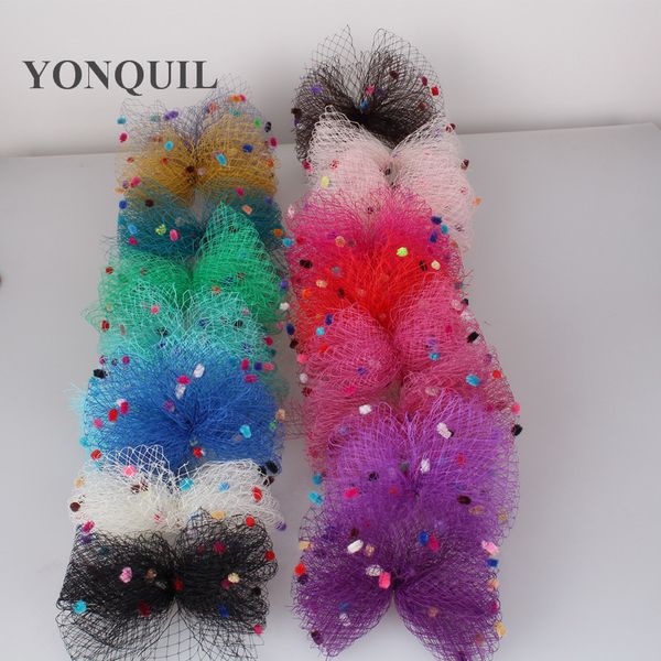 

multiple color birdcage veil with dot netting hairbands velling hair accessory diy women party occasion headpiece craft bowknot wholesale, Slivery;golden
