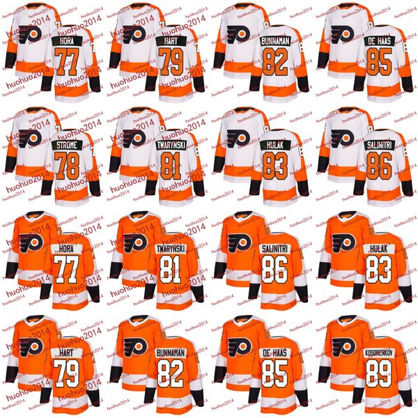

Philadelphia Flyers 2017-2018 77 Frank Hora 78 Strome 79 Carter Hart 81 Carsen Twarynski 82 Connor Bunnaman 83 Derek Hulak Hockey Jerseys