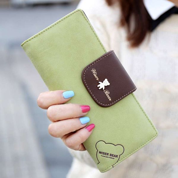 

2017 новй дизайн! мода медвед длинне женин коелек hasp икђвенна кожа измен, Red;black