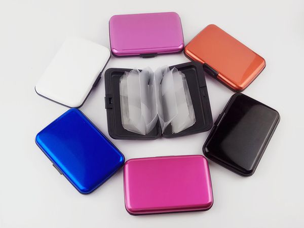 

wholesale waterproof business id credit card holder wallet pocket case aluminum metal shiny side anti rfid scan cover 17083111