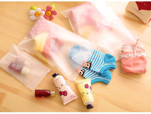 

7pcs/sets matte transparent storage bag waterproof travel plastic bag slide seal packing pouch with zipper for clothes underwear cosmetics