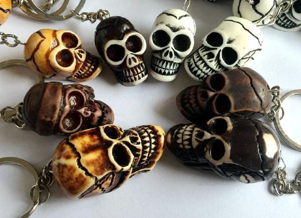 

16 pcs yqtdmy keychain new charm ancient skull jewelry diy accessories, Slivery;golden
