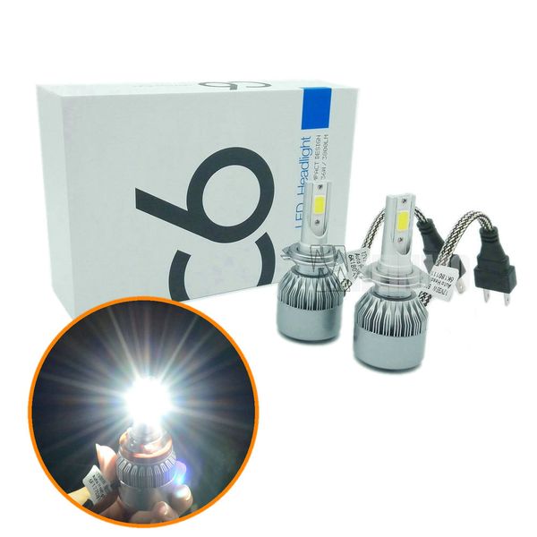 

2pcs 72w with chip h7 led car headlights h8 h9 h11 9006 9005 hb3 hb4 led headlamp headlight bulbs drl led flashlight 7600lm car