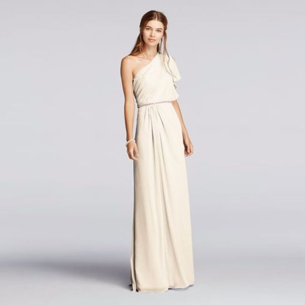 

one shoulder split sleeve floor length chiffon bridesmaid dresses jp291631 wedding party dress evening dress formal dresses, White;pink