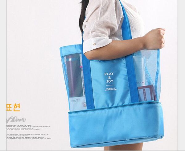

30pcs stuff sacks beach cooler lunch bags outdoor kichenware storage mesh tote bag