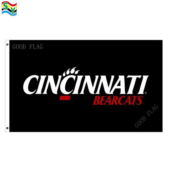 

GoodFlag Бесплатная доставка Цинциннати bearcats черный флаг баннер 3X5 футов 90*150 см полиэ