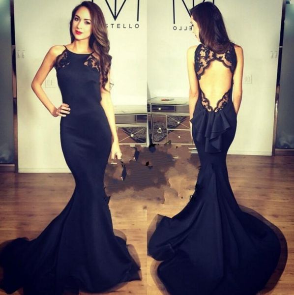 

new arrvial black evening dress long party gowns open back mermaid satin prom party dress, Black;red
