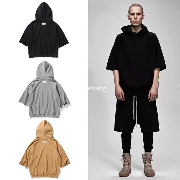 

новая уличная одежда 2017 лето мужчины короткий набор kanye west негабаритных балахон х