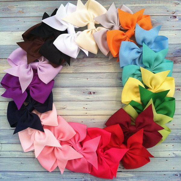 20pcs 3/" Boutique Hair Bows Girls Kids Children Alligator Clip Grosgrain Ribbon