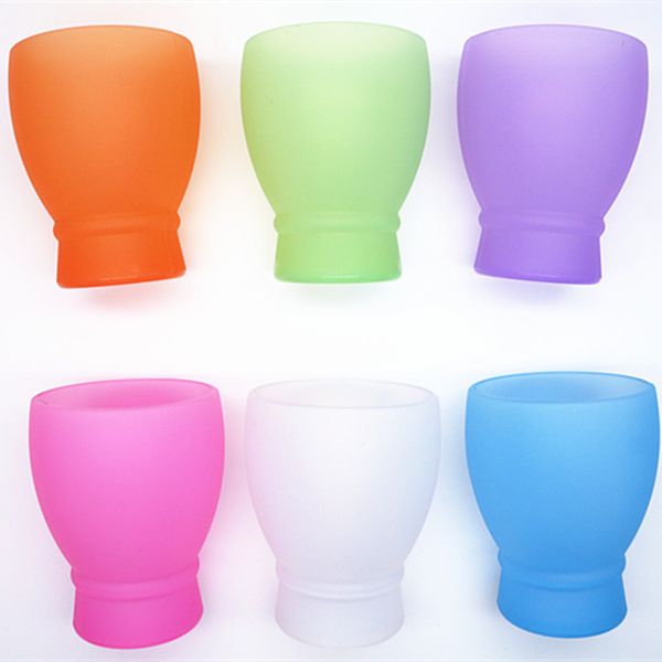 

new silicone wine glasses water cups unbreakable stemless rubber beer mug outdoor cup drinking cups drinkware ia564
