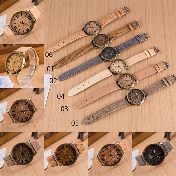

luxury watches wooden men women watch fashion leather strap casual quartz wristwatches bronze dial dhl 51, Slivery;brown