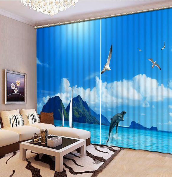 

window curtains for living room beach wave 3d window curtains for bedding room
