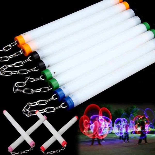 

wholesale- led light nunchakus glowing fluorescent performance kongfu nunchaku sticks light up toys 88 m09