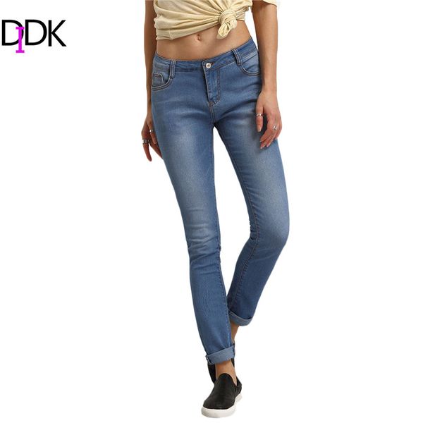 

wholesale- womens fitness clothes 2016 women summer trousers ladies casual blue high waist button fly long denim skinny pants