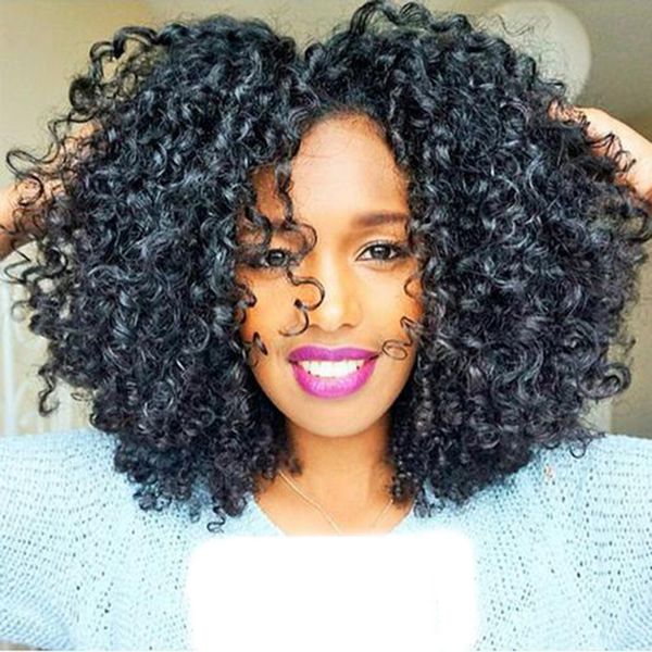 

New Arriving bob kinky curly wig Simulation Human Hair curly full wig free shipping