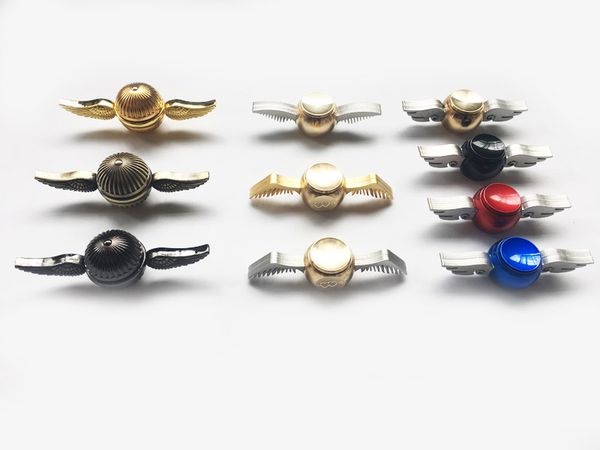 

New arrival harry potter golden nitch fidget pinner metal copper cupid angel wing decompre ion toy hand pinner finger gyro piral 100