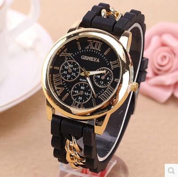 

new arrival time limited watch female students korean style fashion candy color casual female silicone quartz watch ing, Slivery;brown