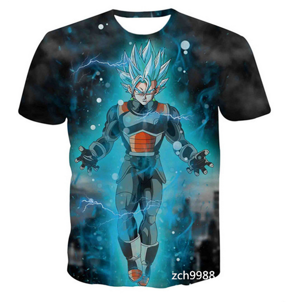 

2017 новые прибытия женские / мужские супер saiyar vegeta короткие рукава 3d печати футболка лето повседневная футболка s--5xl aa158, White;black