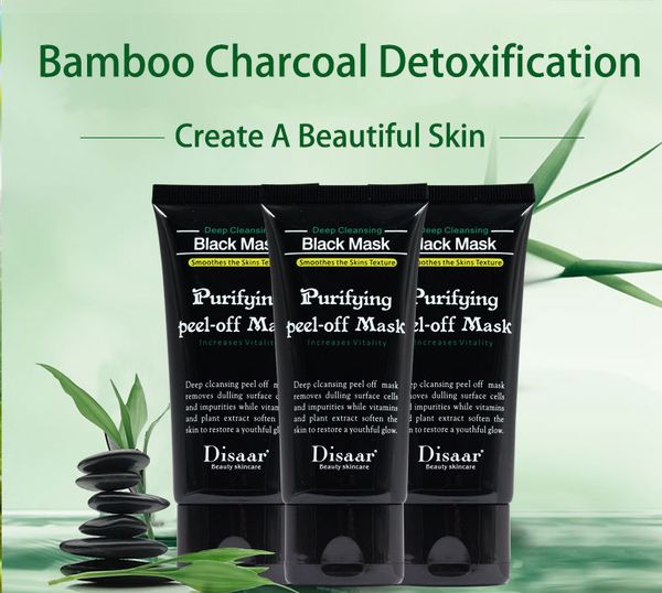 

2017 new disaar black mask facial blackhead remover deep care cleansing peel off black mud mask purifying peel acne black heads remover