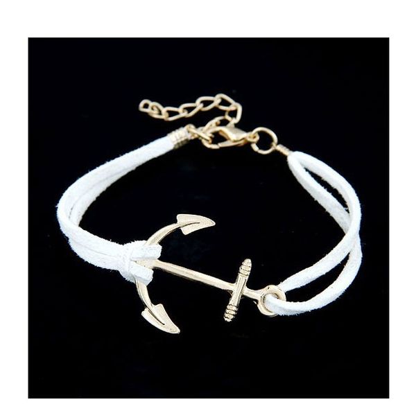 

Anchor Bracelets For Women Men Fashion Charm Bracelets & Bangles Rope 8 Leather Masculina Jewelry Vintage Pulseira Pulsera Mujer