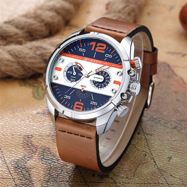 

Curren 8259 Спортивные Часы Мужчины Топ Марка Роскошные Кварцевые Часы Наручные Повсе