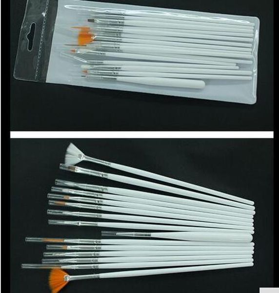 

painting pen professinal nail art brush set for natural false and 3d beauty 1set/15pcs, Yellow