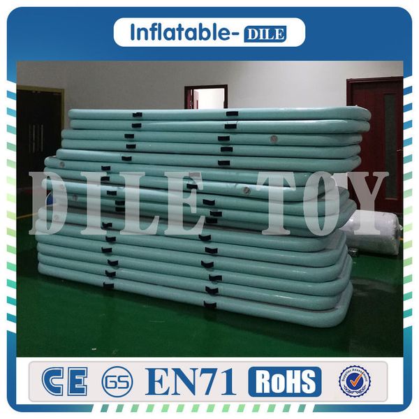 

3x0.9x0.1m inflatable taekwondo cushion training mattress air floor tumbling gymnastic cheerleading mat trick pad with pump