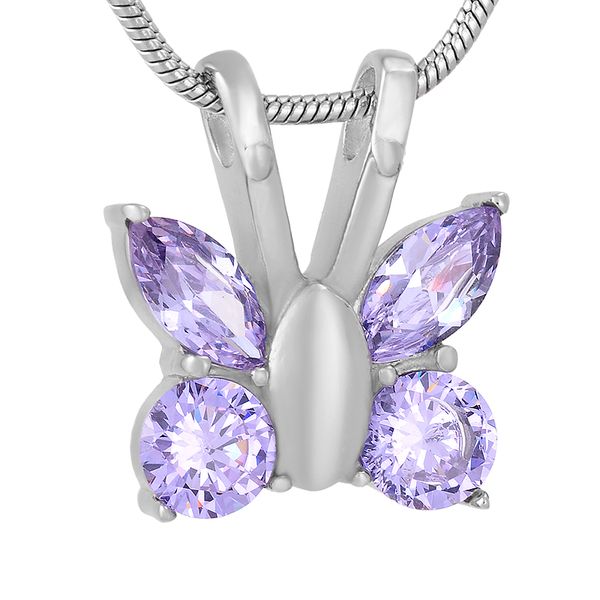 

ijd9744 butterfly 316l stainless steel necklace memory cremation pendant jewelry ashes keepsake urn necklace, Silver