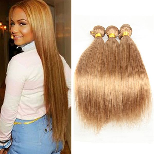 3 Bundles Honey Blonde Virgin Peruvian Hair Weaves Pure 27