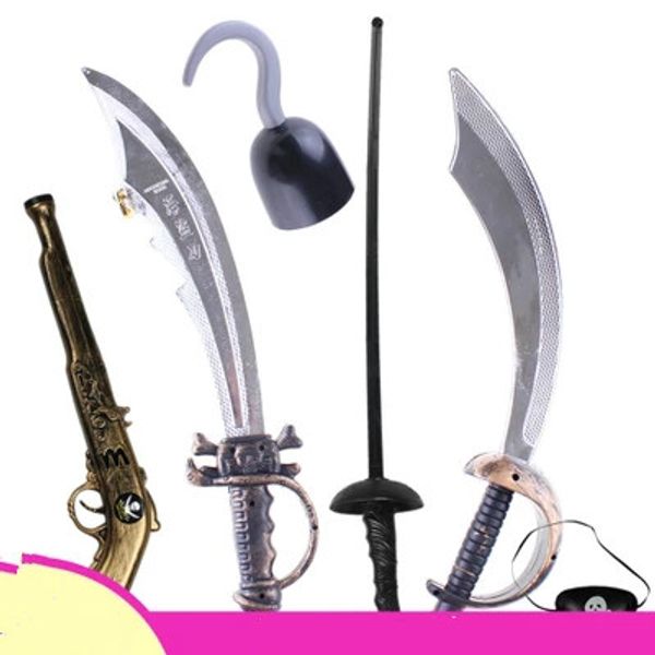 Couteau de Pirate en plastique pour Halloween, 80g, nœud Dock, déguisement, pistolet de Pirate des caraïbes, masque Zorro Mian, 5 pièces/lot, livraison directe