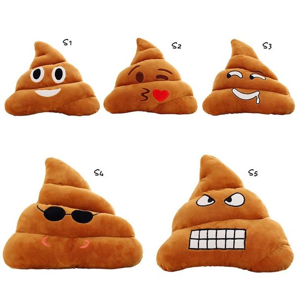 2019 5 Types Mini Emoji Pillow Cushion Poop Shape Pillow Doll Toy