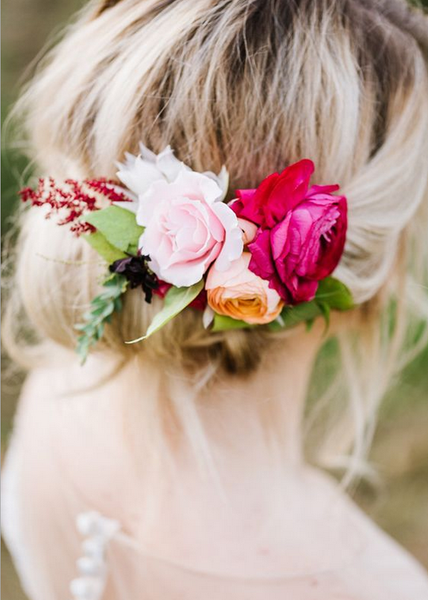 

women bride wedding flower hair garland crown headband floral wreath hairband #r461, Black;brown