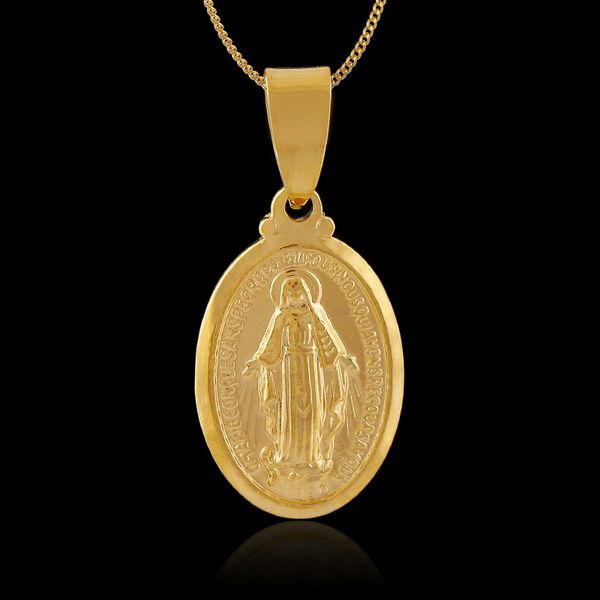 

factory sale virgin mary necklace pendant hip hop fashion jewelry gold silver color packing with elegant gift box for men/women
