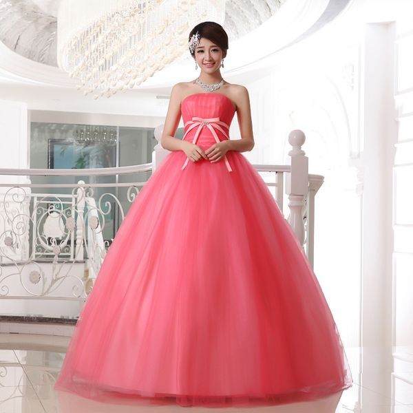 

2017 brand new wedding dresses elegant bridal gown strapless princess formal dress white/ivory/red ball gown wedding gown