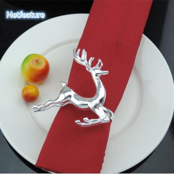 

wholesale- 6 pcs/lot christmas deer ring serviette holder napkin ring napkin buckles l wedding supplies restaurant table decoration