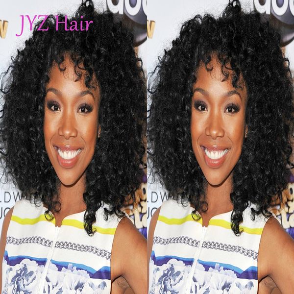 

wholesale malaysian human hair lace front wigs kinky hair brazilian human hair full lace wigs discount hand tied wigs, Black;brown