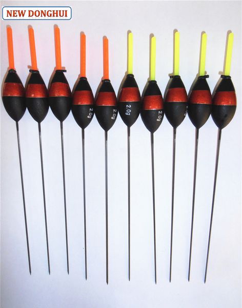 

wholesale- newdonghui 10pcs/lot black and red fishing float fishing bobber 2.0g buoyancy oem factory store 201119