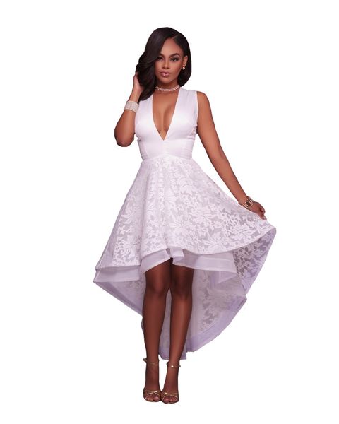 

women's white red black v-neck sleeveless elegant lace swallowtails zipper cocktail party dress fl3022, Black;gray