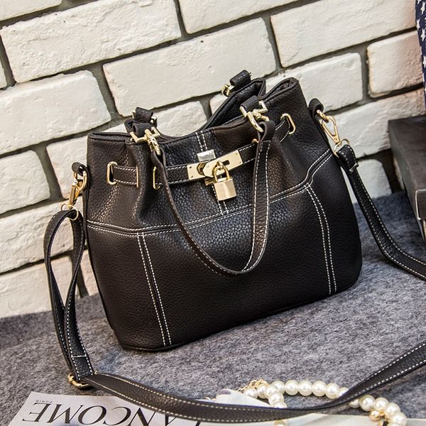 

оптовая продажа-мода ведро сумки сумки женщины известные бренды черная кожаная сумка дамы партии кошелек crossbody плеча сумки посыльного