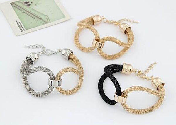 

gift the new metal concise temperament bracelet fb275 mix order 20 pieces a lot charm bracelets, Golden;silver