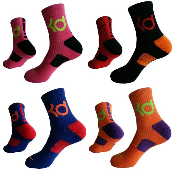 

men cotton basketball socks breathable comfortable embroidery towel socks football ankle crew socks, Black