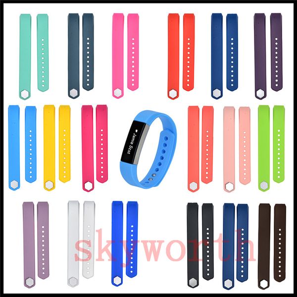 18 цвет 2016 Новые силиконовые часы Band Bracte Bracte запястье ремешок для Fitbit Alta HR Smart Watch No Tracker L / S Размер
