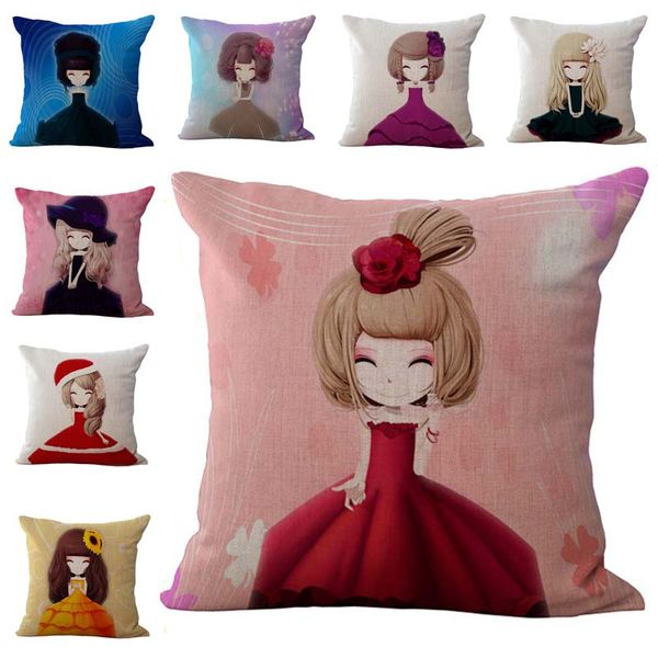 Little Girls Princess Throw Pillow Cases Cushion Cover Pillowcase