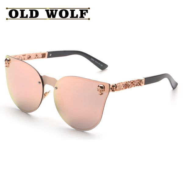 

wholesale-2016 new brand fashion medusa sunglasses men women brand eyewear travel uv400 rose pink sunglasses catwalk models style, White;black