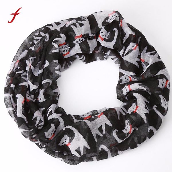 

2018 women ladies girl voile bow cat printed pattern silk scarf wrap shawl scarf wholesale women ladies girl voile bow cat printed pattern, Blue;gray