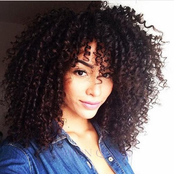 

Hot selling curly full wig simulation human hair kinky curly full wig in stock free shipping