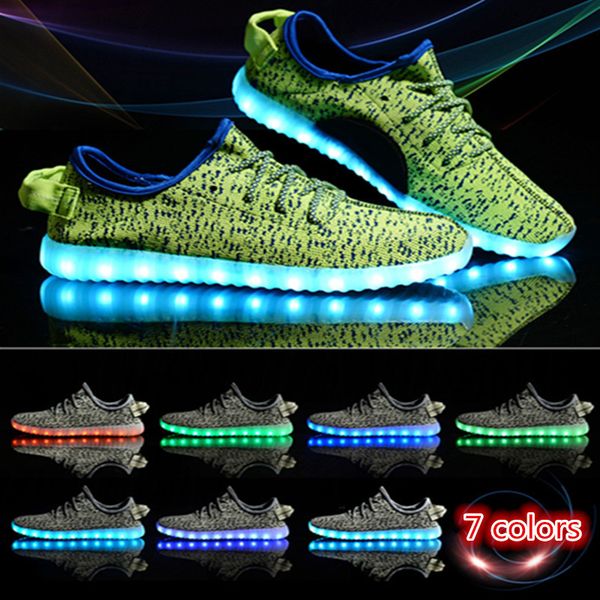 

7 colors led light up run shoes for adults 2017 new fashion colorful luminous shoes with usb rechargeable women men shoes with led lights
