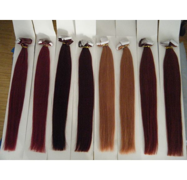 

Stock 100g 50pc 40pc 18 20 22 24 inch glue kin weft pu tape in human hair exten ion indian remy fa t hipping